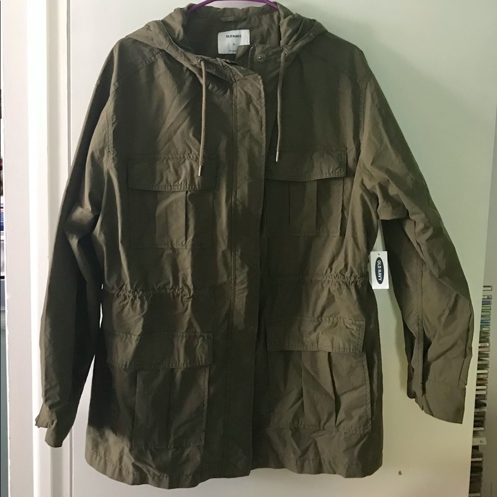 Old Navy Hooded Utility Rain Jacket Anorak